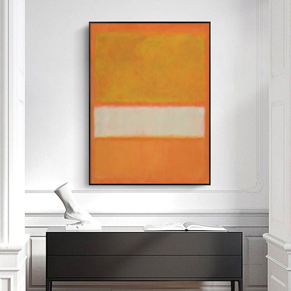 Wall Art 60cmx90cm Yellow By Mark Rothko Black Frame Canvas - Image 3