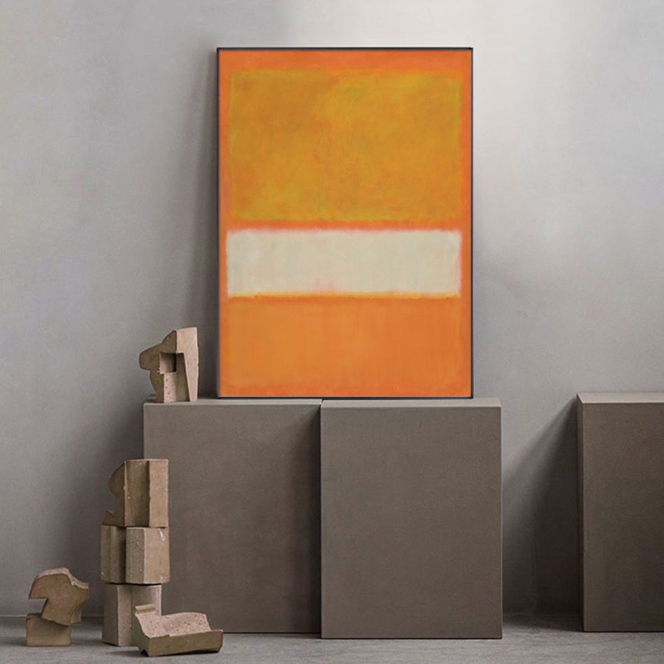 Wall Art 60cmx90cm Yellow By Mark Rothko Black Frame Canvas - Image 4
