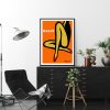 Wall Art 50cmx70cm Orange Legs Black Frame Canvas - Image 3