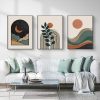 Wall Art 60cmx90cm Abstract Dark Green 3 Sets Black Frame Canvas - Image 2