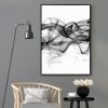 Wall Art 40cmx60cm Stylish Abstract Black 2 Sets Black Frame Canvas - Image 4