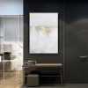 Wall Art 70cmx100cm Abstract gold white single II White Frame Canvas - Image 2