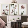 Wall Art 50cmx70cm Tulip Flower 3 Sets Gold Frame Canvas - Image 2