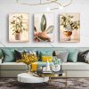 Wall Art 40cmx60cm Botanical Leaves Watercolor Style 3 Sets Gold Frame Canvas - Image 2