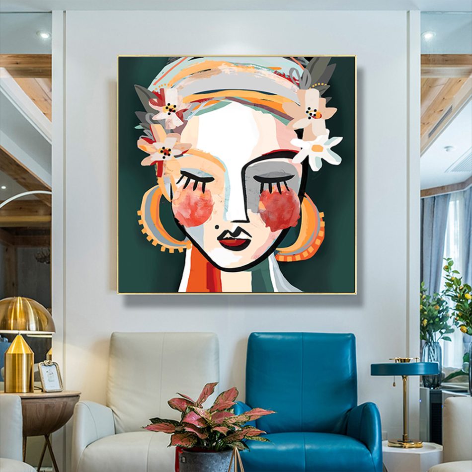 Wall Art 70cmx70cm Sophie II Gold Frame Canvas - Image 2