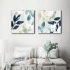 Wall Art 50cmx50cm Watercolour style leaves 2 Sets White Frame Canvas - Image 2