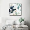 Wall Art 50cmx50cm Watercolour style leaves 2 Sets White Frame Canvas - Image 3