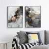 Wall Art 70cmx100cm Black Splash 2 Sets Black Frame Canvas - Image 2