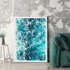 Wall Art 80cmx120cm Blue Ocean White Frame Canvas - Image 2