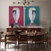 Wall Art 70cmx100cm Abstract Man And Woman 2 Sets Gold Frame Canvas - Image 2