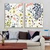 Wall Art 50cmx70cm Flower Composition 2 Sets Gold Frame Canvas - Image 2