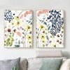 Wall Art 50cmx70cm Flower Composition 2 Sets Gold Frame Canvas - Image 3