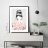 Wall Art 50cmx70cm Roses Girl Black Frame Canvas - Image 2