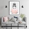 Wall Art 50cmx70cm Roses Girl Black Frame Canvas - Image 3