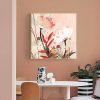 Wall Art 80cmx80cm Native Floral Gold Frame Canvas - Image 2
