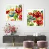 Wall Art 60cmx60cm Rosewater Garden By Carol Robinson 2 Sets White Frame Canvas - Image 2
