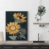 Wall Art 70cmx100cm Sunflowers Black Frame Canvas - Image 2