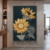 Wall Art 70cmx100cm Sunflowers Black Frame Canvas - Image 3