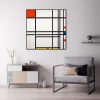 Wall Art 50cmx50cm Abstract Art By Piet Mondrian Black Frame Canvas - Image 2