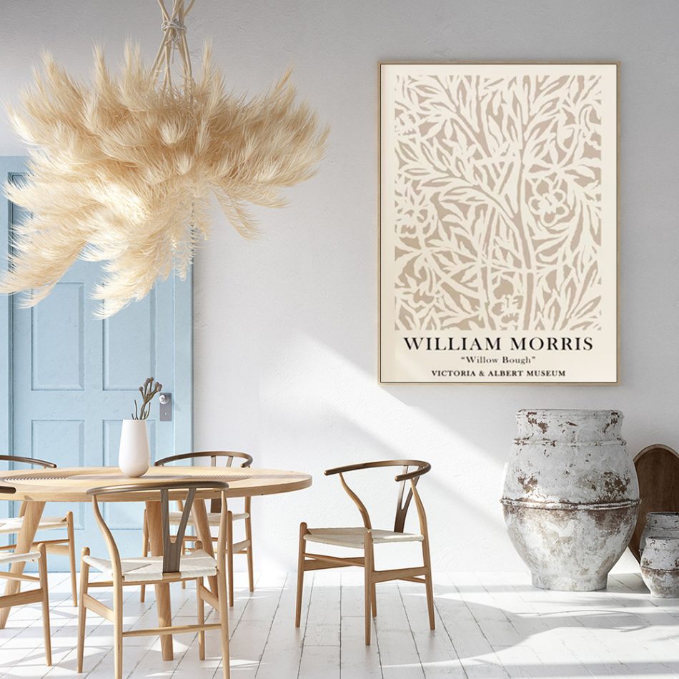 Wall Art 60cmx90cm William Morris Neutral Wood Frame Canvas - Image 3