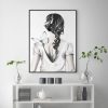 Wall Art 70cmx100cm Woman Back With Butterfly Black Frame Canvas - Image 3