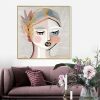 Wall Art 60cmx60cm Calm Girl Gold Frame Canvas - Image 4