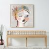 Wall Art 80cmx80cm Calm Girl Gold Frame Canvas - Image 3