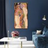 Wall Art 40cmx80cm Water Serpents By Gustav Klimt Gold Frame Canvas - Image 2