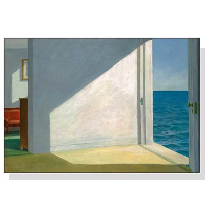 Wall Art 70cmx100cm Room By The Sea By Edward Hopper White Frame Canvas