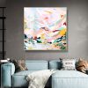 Wall Art 80cmx80cm Abstract Pink Mountain Hand Painted Style Gold Frame Canvas - Image 3