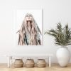 Wall Art 70cmx100cm BOHO Girl White Frame Canvas - Image 3