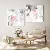 Wall Art 60cmx60cm Abstract Pink Grey 2 Sets White Frame Canvas - Image 3