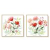 Wall Art 60cmx60cm Florals 2 Sets Gold Frame Canvas
