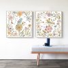 Wall Art 70cmx70cm Floral birds 2 Sets Gold Frame Canvas - Image 4