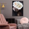 Wall Art 70cmx100cm Flower African Woman Black Frame Canvas - Image 4