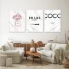 Wall Art 60cmx90cm Fashion Perfume 3 Sets White Frame Canvas - Image 2