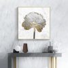 Wall Art 60cmx60cm Gold And White Blossom On White 2 Sets Gold Frame Canvas - Image 3