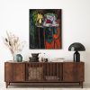 Wall Art 70cmx100cm Reading Girl by Pablo Picasso Black Frame Canvas - Image 2