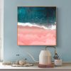 Wall Art 50cmx50cm Pink Sea Wood Frame Canvas - Image 3