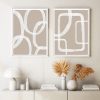 Wall Art 60cmx90cm Abstract White Lines 2 Sets White Frame Canvas - Image 2