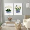 Wall Art 70cmx100cm Elegant Flower 2 Sets White Frame Canvas - Image 2