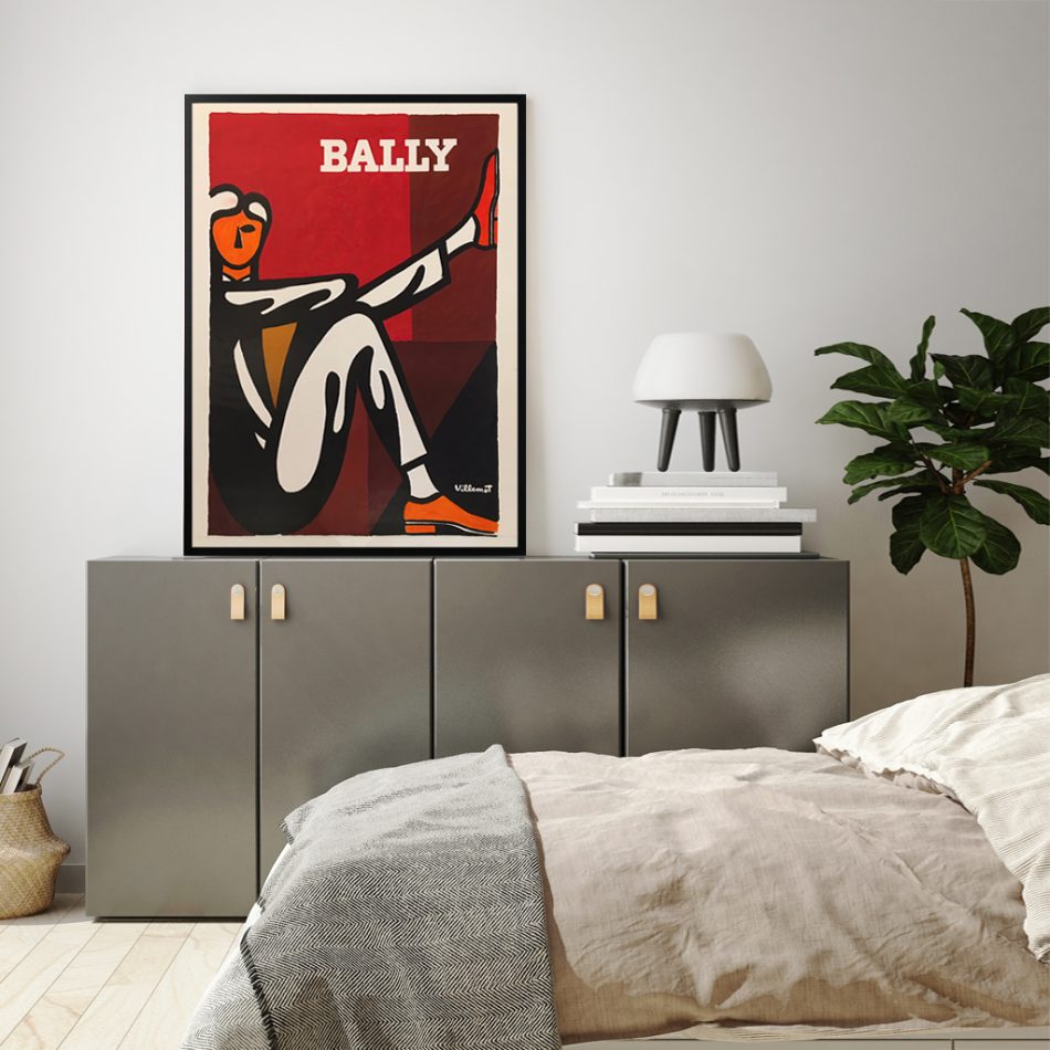 Wall Art 70cmx100cm Bally Man by Villemot Black Frame Canvas - Image 4