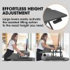 Fortia Desk Riser 77cm Wide Adjustable Sit to Stand for Dual Monitor, Keyboard, Laptop, Black - Image 2