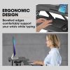 Fortia Desk Riser 77cm Wide Adjustable Sit to Stand for Dual Monitor, Keyboard, Laptop, Black - Image 4