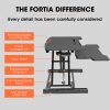 Fortia Desk Riser 77cm Wide Adjustable Sit to Stand for Dual Monitor, Keyboard, Laptop, Black - Image 7
