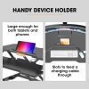 Fortia Desk Riser 77cm Wide Adjustable Sit to Stand for Dual Monitor, Keyboard, Laptop, Black - Image 8