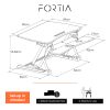 Fortia Desk Riser 90cm Wide Adjustable Sit to Stand for Dual Monitor, Keyboard, Laptop, Black - Image 6