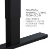 FORTIA Sit Stand Standing Desk, 120x60cm, 72-118cm Height Adjustable, 70kg Load, Black/Black Frame - Image 5