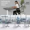FORTIA Sit Stand Standing Desk, 120x60cm, 72-118cm Height Adjustable, 70kg Load, Black/Silver Frame - Image 8