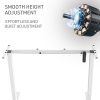 FORTIA Sit Stand Standing Desk, 120x60cm, 72-118cm Height Adjustable, 70kg Load, Black style/White Frame - Image 4